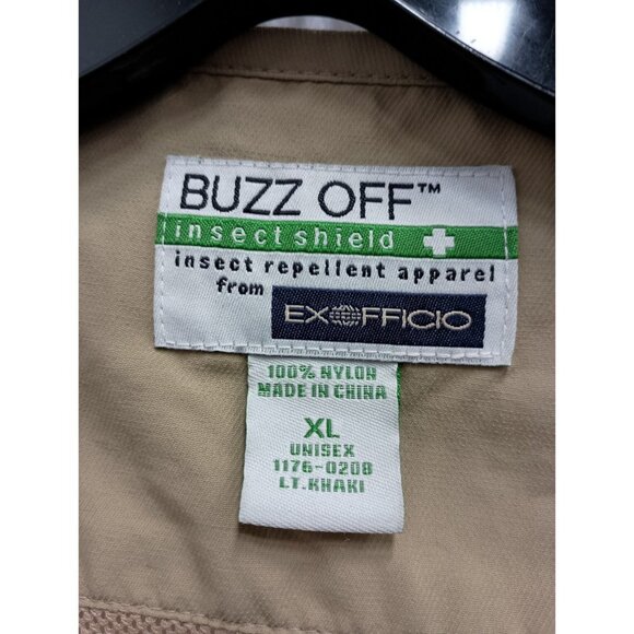 ExOfficio Mens Fishing Utility Cargo Vest XL Khaki Buzz Off Insect Repellent - Picture 5 of 9